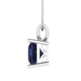 thumbnail image 3 of 2.0 ct Brilliant Princess Cut Solitaire VVS1 Genuine Blue Sapphire Solid 14k White Solid Gold Everyday Affordable Designer Necklace Pendant with 18" Solid Gold Chain by Clara Pucci, 3 of 6