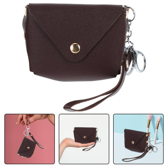 Raindrops pouch wallet wallet coin purse Brown 1Pack Versatile PU for Women Everyday Use