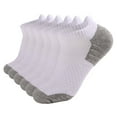 thumbnail image 1 of Calcetines Prolriy para hombre, bajos, con amortiguación, para correr, atléticos, transpirables, 6 pares, tobilleros, deportivos, blancos, XL, 1 of 4
