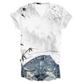 thumbnail image 1 of Birdeem Blouses pour Femmes, Haut à Manches Courtes Col en V Imprimé Confortable, 1 of 9