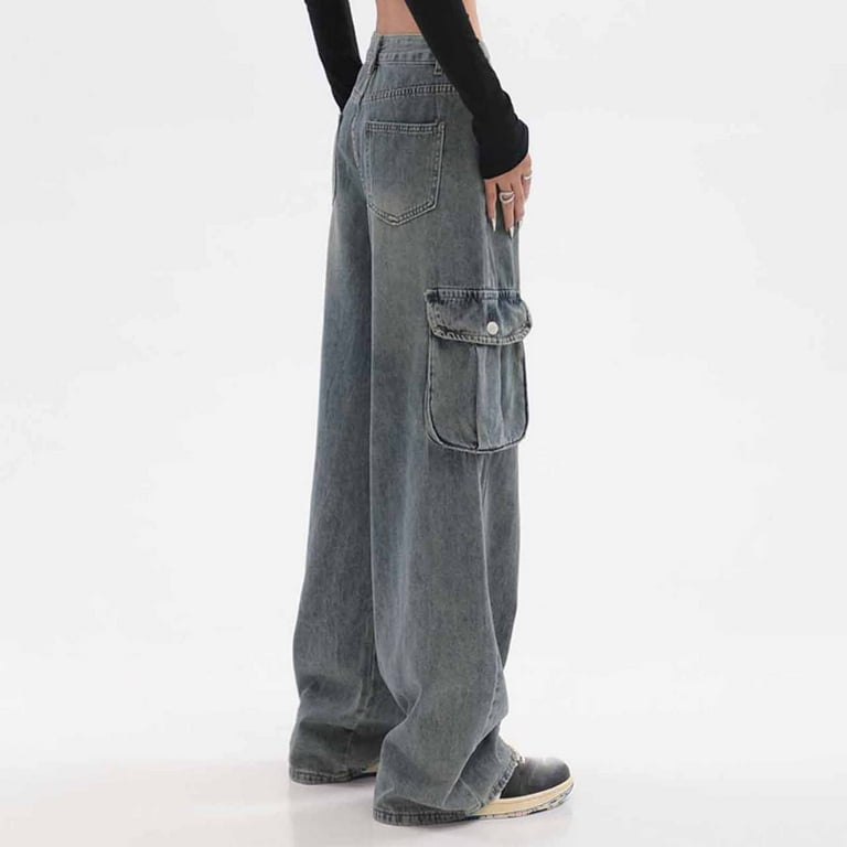 Hvyesh Baggy Jeans Pants for Women Wide Leg High Waisted Hvyesh Baggy Jeans Pants for Women Wide Leg High Waisted