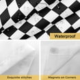 thumbnail image 5 of No Hook Shower Curtain with Snap in Liner, Classic Black White Plaid Waterproof Fabric Bathroom Curtain Mesh Top Window, Chess Board Theme Background Shower Curtains 36x72in, 5 of 9