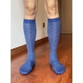 thumbnail image 4 of Spencer Mens Silk Work Socks 2 Pack, Breathable Ultra Thin Nylon Dress Socks Over the Calf for Causal Business, Blue, 4 of 9