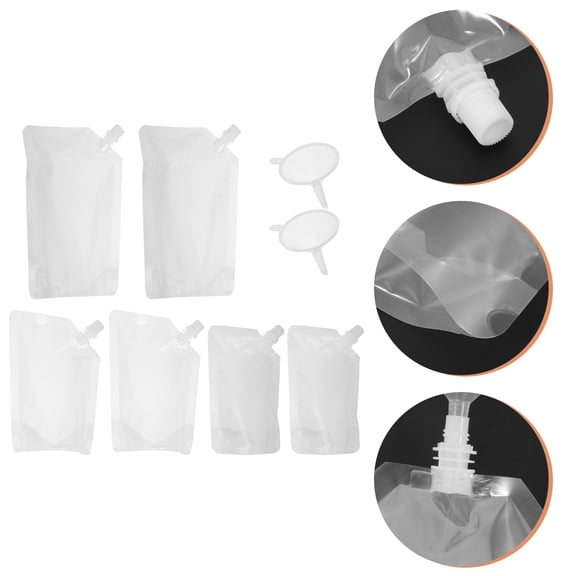SOPOTUTU Transparent Disposable Drink Pouches for Kids Premium PE Liquid Packaging Bag Portable 1 Set