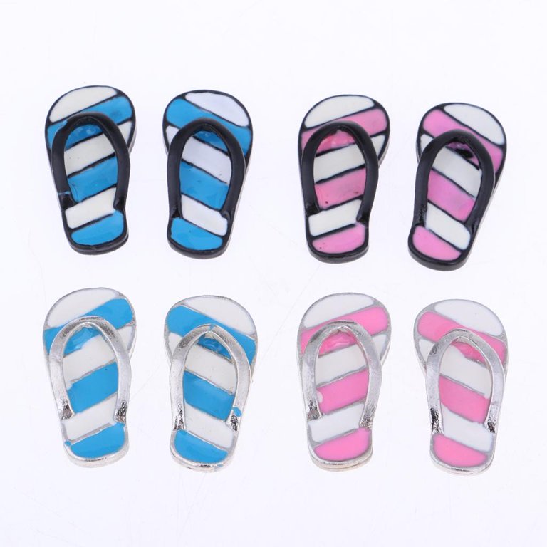 4 Pair Popular Doll Shoes Slippers -flops /12 Dollhouse Miniature Garment  Accessories