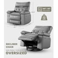thumbnail image 2 of Oversized PU Leather Recliner Chair, Extra Wide Manual Recliner for Adults, Lazy Chair Single Sofa with 1.5X Sponge Comfort Arm, Thick Cushion and Back, for Living Room, Bedroom, 2 of 8