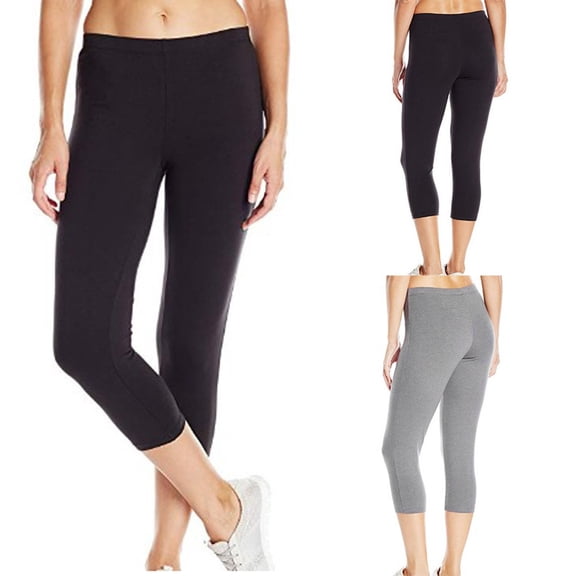 Women's High Waist 7/8 Leggings, Tummy Control Workout Capris, Cropped Running Pants for Yoga, Fitness, Gym and Daily Activewear-Black