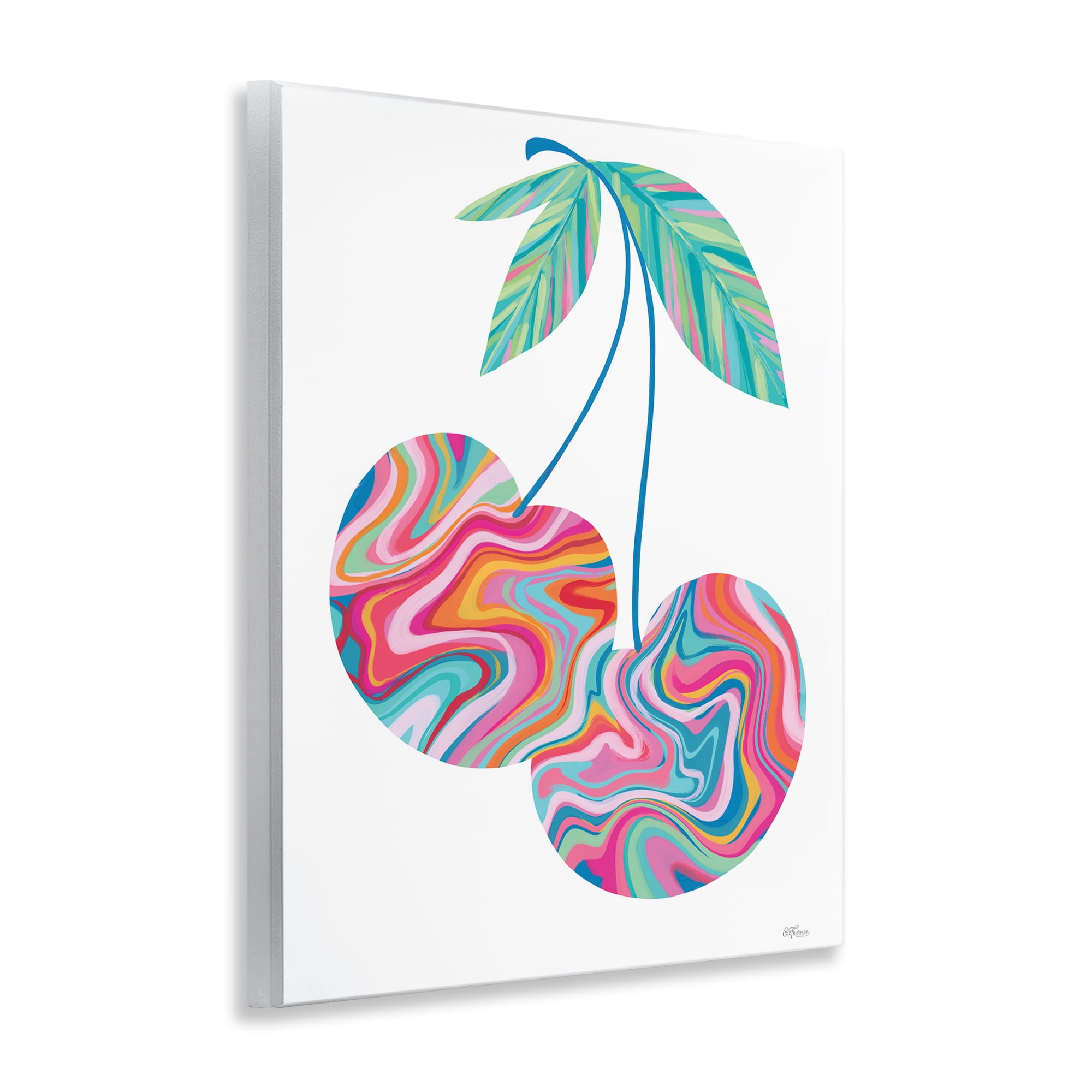 Stupell Industries Groovy Waves Cherries Food & Beverage Painting Unframed Art Print Wall Art, 11 x 14