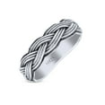 thumbnail image 3 of Braided Modern Thick Celtic Woven Design Oxidized Band 925 Sterling Silver Size 10, 3 of 5