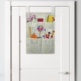 thumbnail image 2 of Nature Hanging Pocket Organizer, Botanical Pattern with Bicolour Monochrome Herbs and Plants, Printed Polyester Storage Bag with Pockets, 14" x 20", Sage Green Yellow Green, 2 of 2