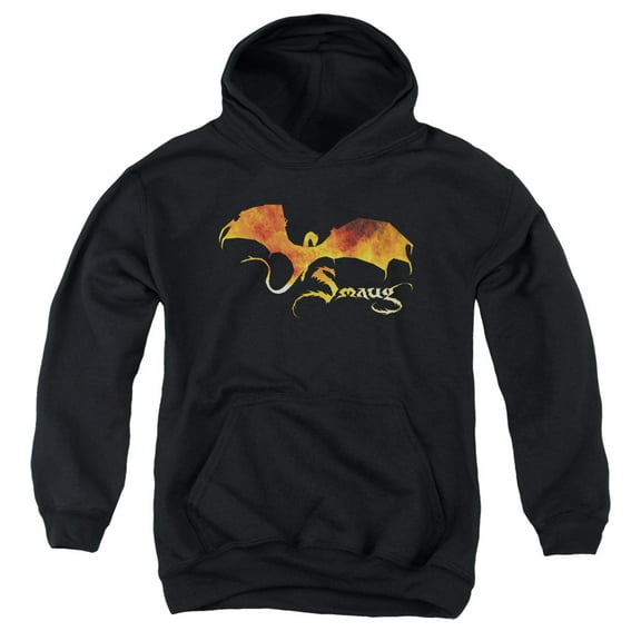 Hobbit Smaug On Fire Youth Pullover Hoodie Sweatshirt Black