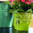 thumbnail image 2 of Robert Allen MPT01891 Fluer De Lis Series Metal Planter Flower Pot, 6", Color Tansy Green, 2 of 5