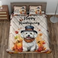 thumbnail image 2 of Happy Thanksgiving Bichon Frise Welcome Thankful Fall Autumn Pumpkin Quilt Bedding Set Bichons Dog Lovers Gifts Idea 1 Blanket Bed Cover 2 Pillowcases - 02021, 2 of 5