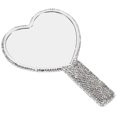 thumbnail image 2 of Heart Shaped Mirror Rhinestone Purse Mirror Compact Travel Mirror Handheld Mirror With Handle, 2 of 9