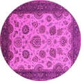 thumbnail image 1 of Ahgly Company Indoor Round Oriental Pink Traditional Area Rugs, 4' Round, 1 of 4