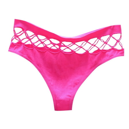 Icvfdpl Women S Underwear Transparent Hollowed Out Seamless Cotton With Low Waist High Elasticity Lifting Spicy Mesh Thong T Shirts Leisure Relaxed Fit Panties For Women Pink Xl