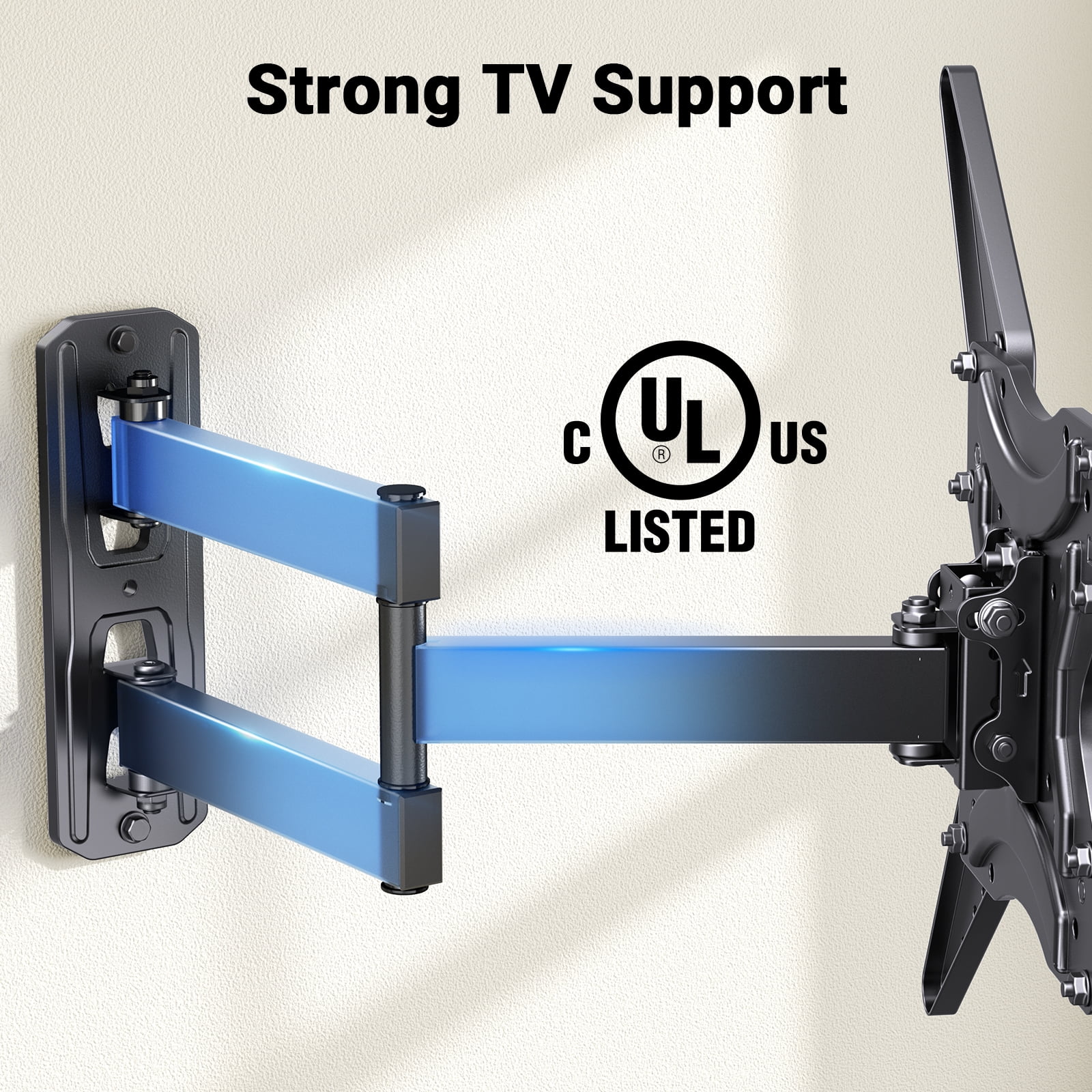PERLESMITH Full Motion TV Wall Mount for 26"- 60" TVs, 70 lbs Capacity, UL Listed, PSMFK18B