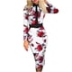 thumbnail image 1 of Vestido sexy de manga larga con solapa en las nalgas y cinturón estampado para mujer Fridja  nalpqowj5236, 1 of 4