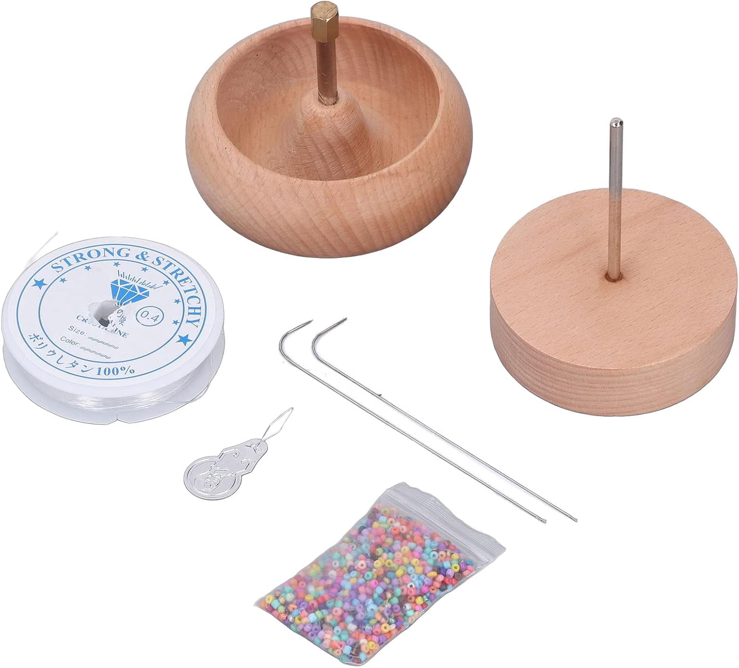 Beading Turning Bowl 10cm Wooden Bead Spinner for Jewelry Making with Quick and Easy Beading Tool Suitable for Beginners and Professionals for Bracelets Necklaces Crafting