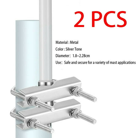 

2Pcs U-Bolt Mast Clamp Pole Bracket Pipe Mount For Cb Ham Tv Yagi Wifi Antenna