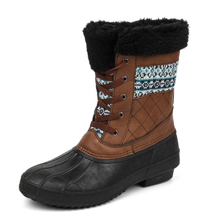 

Earlde Womens Winter Duck Boots Waterproof Cold Weather Snow Boots Bronze Size 6-11