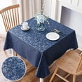 thumbnail image 2 of decorUhome Heavy Duty Vinyl Tablecloth, Waterproof Square Table Cloth, Wipeable Floral Dining Table Cover, Navy Blue, 54" x 54", 2 of 8