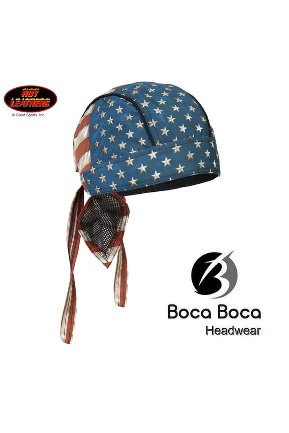 Headwrap DISTRESSED AMERICAN FLAG Hot Leathers Premium Bandana Du Rag Sweatband