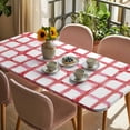 thumbnail image 3 of Red Buffalo Plaid Table Cloths for 3 Foot Rectangle Tables, Farmhouse Check Stripes Retro Geometric Patio Waterproof Elastic Fitted Tablecloths, Washable Rectangular Table Cover for Camping, 3 of 8
