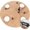 thumbnail image 5 of Round Fitted Vinyl Tablecloth with Elastic Edged & Flannel Backing, Waterproof Wipeable Round Table Cover for Indoor Outdoor Patio Use - Fits Tables up to 45" - 52" Diameter(Wood), 5 of 6