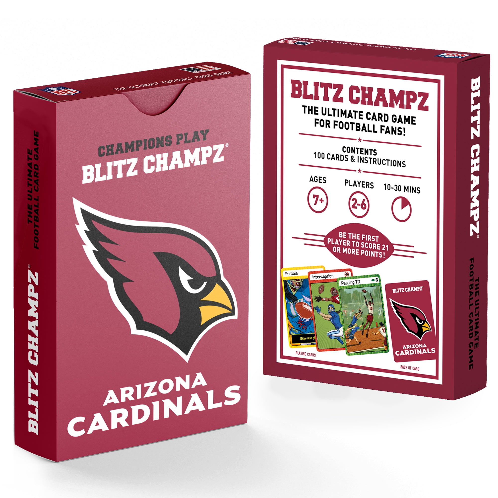 Blitz Champz Arizona Cardinals Card Game, Family Game for Adults & Kids, Easy-To-Learn Party Game