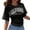 Black, variant on Womens Tshirts Ladies Korean Design Loose Fit Crew Neck Short Sleeve Summer Top Womens Tees Blue XXXXL