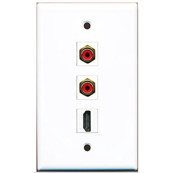 RiteAV - 1 Port HDMI 2 Port RCA Red Wall Plate