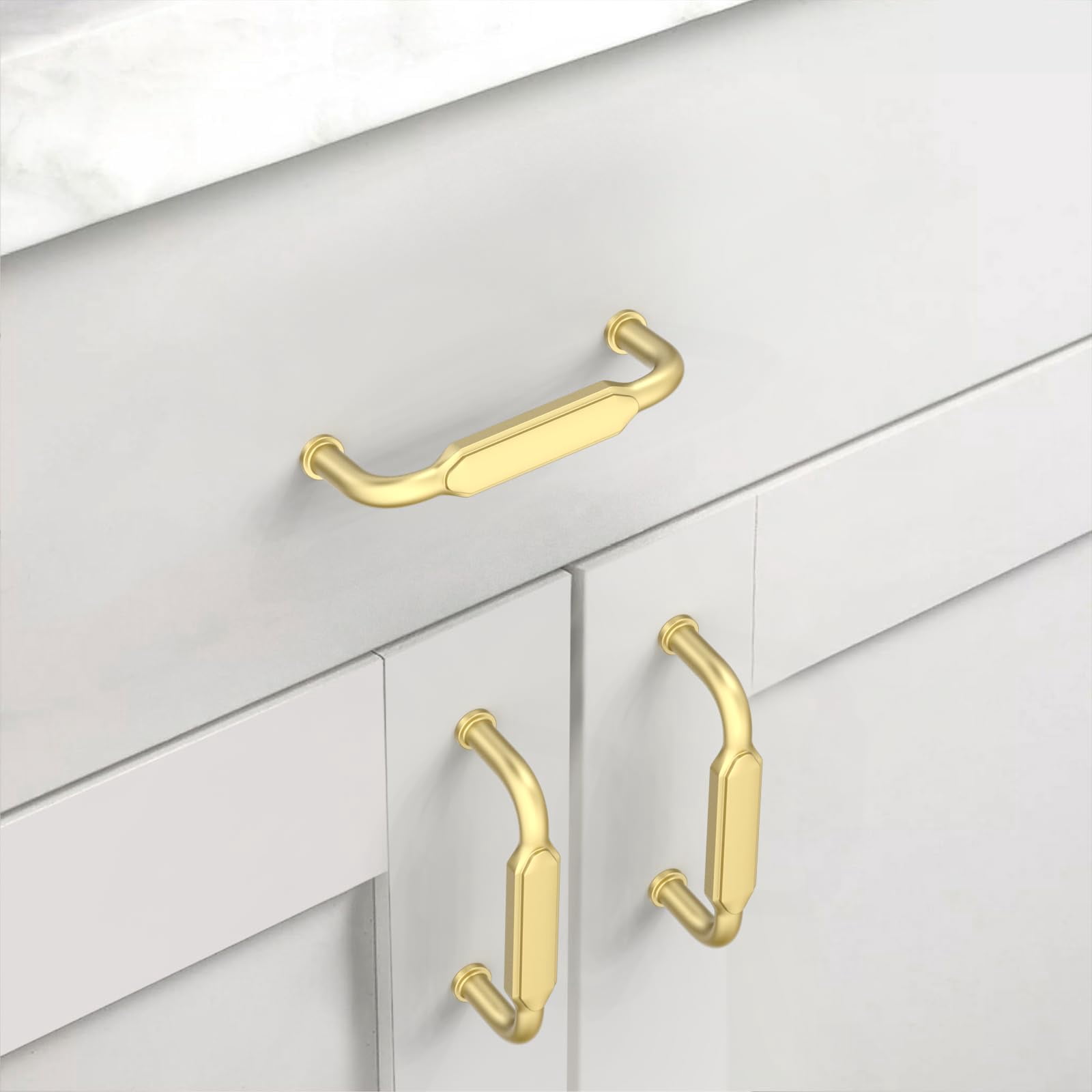 10 Pack Brushed Antique Brass Kitchen Cabinet Knobs Cabinet Hardware Zinc Knobs for Dresser Drawers