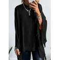 thumbnail image 3 of PRETTYGARDEN Women's Fall Winter Poncho Sweaters Trendy Chunky Knit Fringe Shawls Wraps Pullover Tops Holiday Outfits, 3 of 7