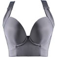 thumbnail image 1 of Sujetador fino hermoso espalda talla grande ropa interior sujetador fruncido hebilla de 7 filas ajuste cómodo, 1 of 5