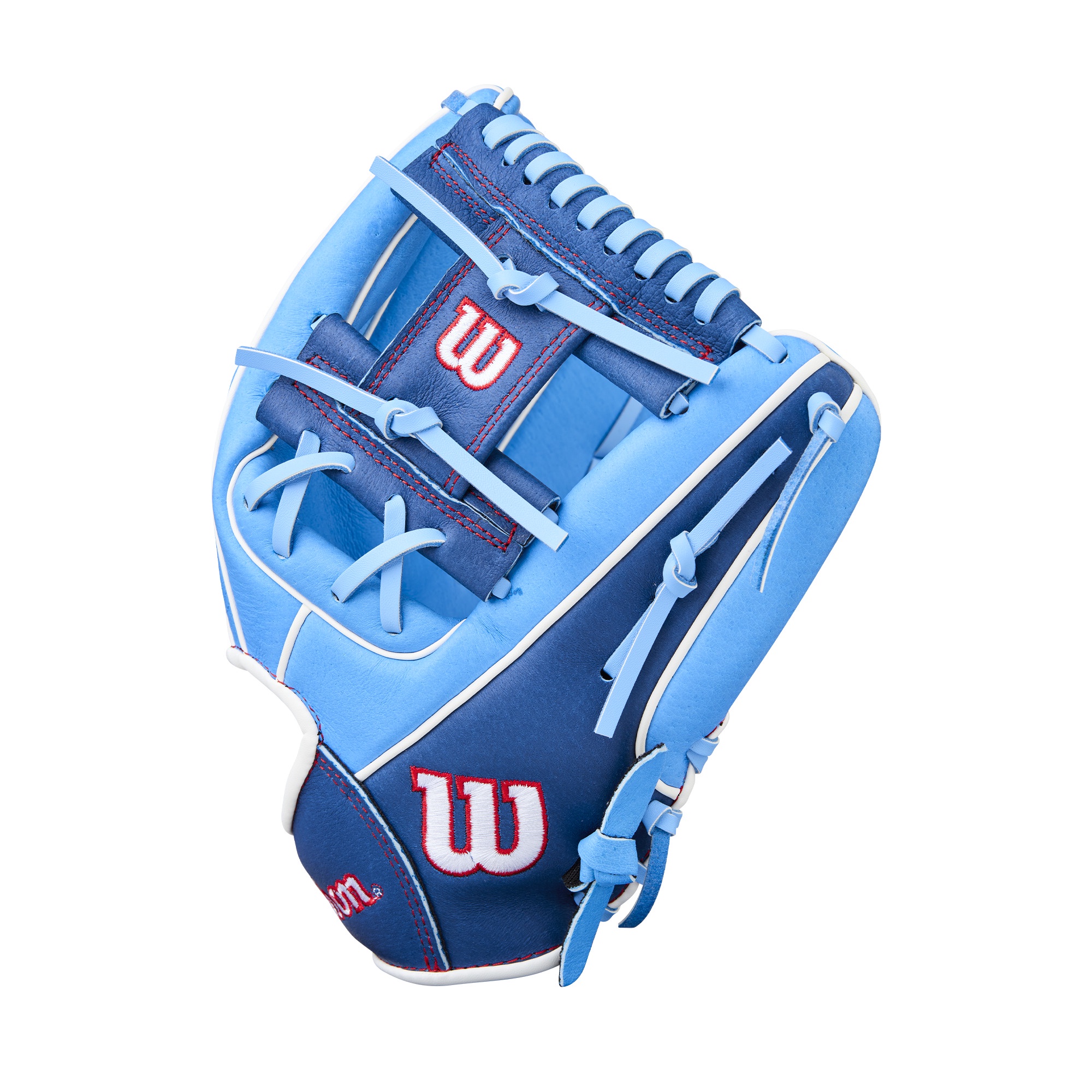Wilson 2026 A450® 11.5" Youth Baseball Glove - Cool Blue/Royal/Red, Right Hand Throw