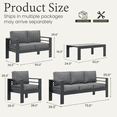 thumbnail image 5 of LayinSun Outdoor Aluminum Furniture Set, 5 Pieces Patio Sectional Conversation Chat Sofa Modern Seating Set with Coffee Table, 5 of 7