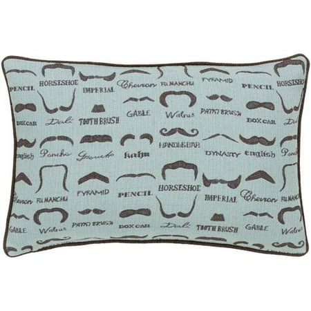 Wax That Stache Blue And Brown 13 Inch X 19 Pillow Cover