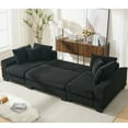 thumbnail image 6 of 114" Sleeper Sofa,U Shaped Sofa, Pull Out Bed, Convertible Oversize 2 in 1 Sleeper Sofa, Living Room, Upholstery Sofa Bed, Adjustable Sleeper Sofa, Corduroy (Black), 6 of 11