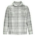 thumbnail image 4 of Fznquz Casual Mens Button Up Shirt Gray Flannel Shirts Button down Pocket Long Sleeve Men's Fashion, 4 of 6