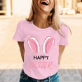thumbnail image 2 of Alun Happy Easter T Shirts for Women Cute Bunny Ears Graphic Tees Casual Short Sleeve Crewneck Top for Easter's Day Outfit 2026 Spring Summer Workout T-Shirt Pink M, 2 of 4
