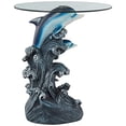 thumbnail image 2 of OK Lighting OK-0721N Animal Sculpture End Table 24" H Glass Top Color Sculpture End Table - Dolphin, 2 of 2
