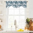 thumbnail image 3 of Teal Garden Tie Up Valance Curtains for Windows, Kitchen Curtains Window Treatments, Retro Mountain Tree Forest Landscape Short Window Shades Valances for Bedroom Bathroom Cafe 42"x18", 3 of 8