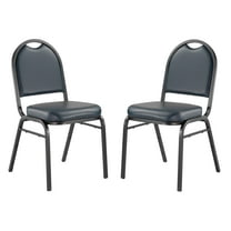 (Pack of 2) NPS 9200 Series Premium Vinyl Upholstered Stack Chair, Midnight Blue Seat