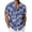 Blue, variant on Tisuna Casual Summer Shirts For Men Floral Print Short Sleeve Lapel Collar Tops Comfortable Leisure Men'S Button Down Hawaii Shirts Green Size L
