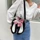thumbnail image 4 of Bolso bandolera con orejas de conejo, bolso cruzado con lazo encantador de tela Oxford de verano para niñas, negro, 4 of 5