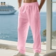 thumbnail image 2 of sususu Mens Sweatpants With Pockets,Men's Casual Straight Leg Pants Comfortable Stylish Home Beach Wear Soft Lightweight Trousers,Pink,XL, 2 of 7