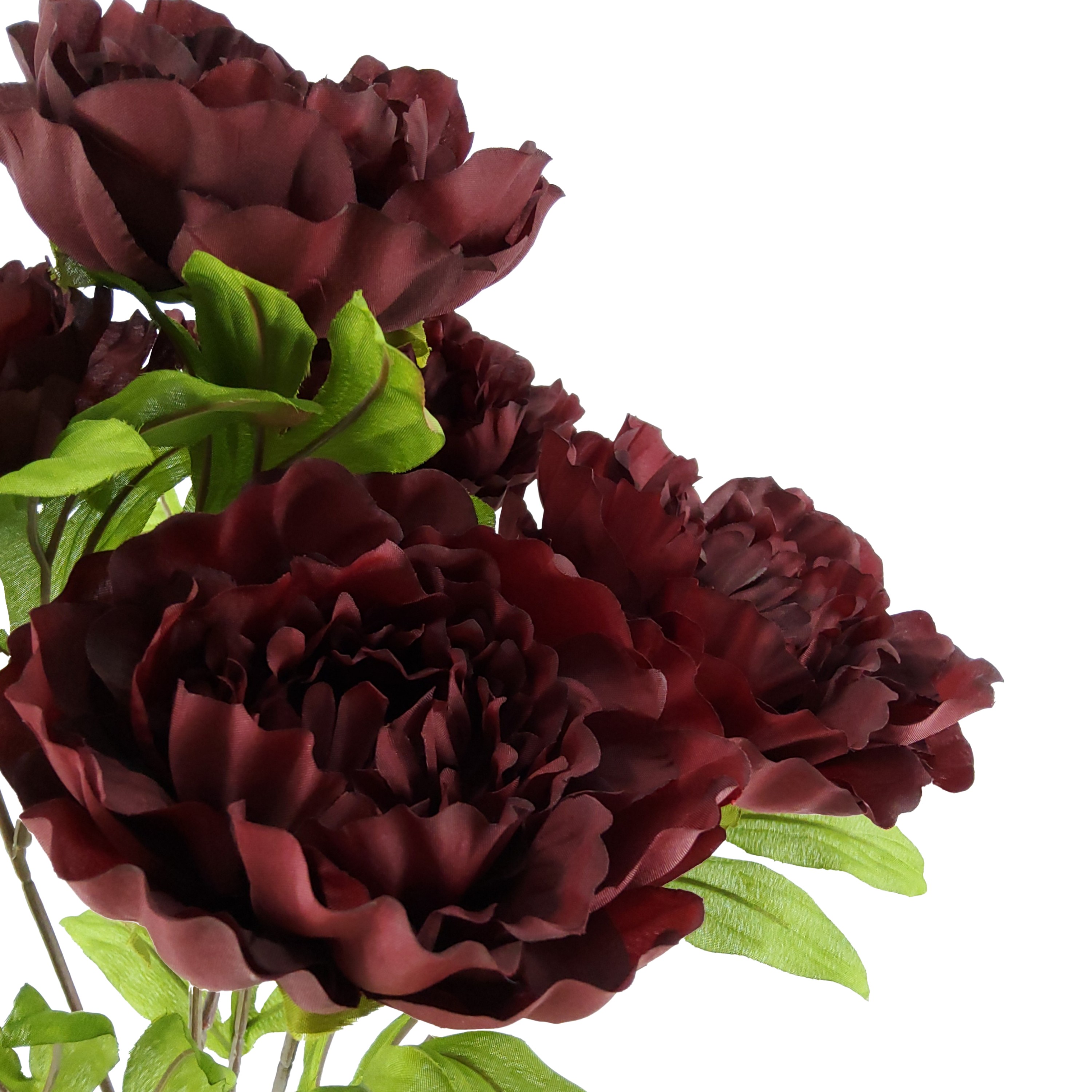 Mainstays Indoor 19 in Artificial Polyester Peony Bush, Burgundy