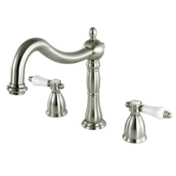 Kingston Brass KS1348BPL Bel-Air Two-Handle Deck Mount Roman Tub Faucet, Brushed Nickel
