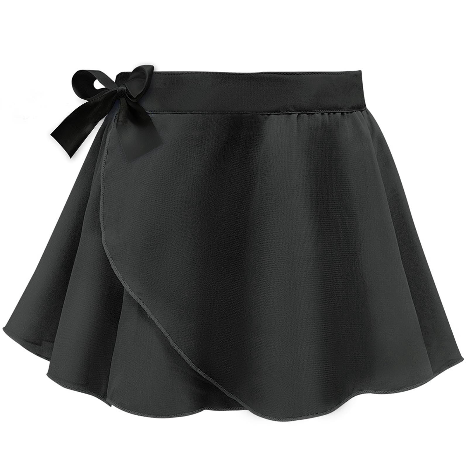 BRGZLK Kids Girls Ballet Wrap Skirt Summer Solid Color Chiffon